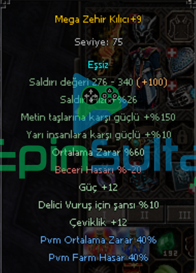 MEGA ZEHIR KILICI +9 60 ORTALAMA 40 FARM ORT 40 FARM HASAR +4 FARM TAŞLARI MEGA ZEHIR KILICI +9 60 ORTALAMA 40 FARM ORT 40 FARM HASAR +4 FARM TAŞLARI